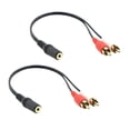 thumbnail image 1 of 2X 2-Rca Macho A Hembra 3,5 mm Jack Aux Cable de Audio Estereo, 1 of 5