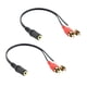 thumbnail image 1 of 2X 2-Rca Macho A Hembra 3,5 mm Jack Aux Cable de Audio Estereo, 1 of 5