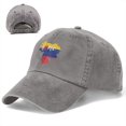 thumbnail image 3 of Unisex Adjustable Baseball Cap with Venezuela Home Map Heart Pattern Yarn Dyed Denim Snapback Solid Hat, 3 of 8