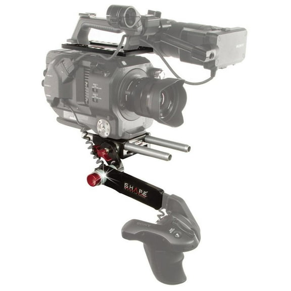 Shape Sony FS7 Lightweight Bundle Rig, Includes Top Plate, Bottom Plate for 15mm Rods, Remote Extension Handle, 15mm Aluminum Rods