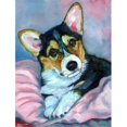 thumbnail image 1 of Corgi Puppy With Pink Blanket Flag Garden Size, 1 of 1