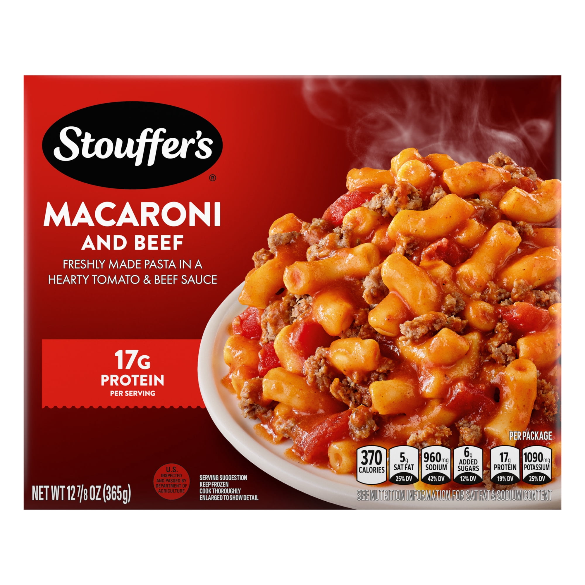 Stouffer’s Macaroni and Beef, Single Serve, Frozen Pasta, Single Frozen Meals 12.875 oz