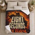 thumbnail image 5 of Eight Seconds Of Glory Rodeo Bull Riding Cowboy, Festive Holiday Scene, Warm Flannel Blanket for Living Room and Reading Nook, Art Lovers Thanksgiving Gift, Festive Home Decor, 5 of 9