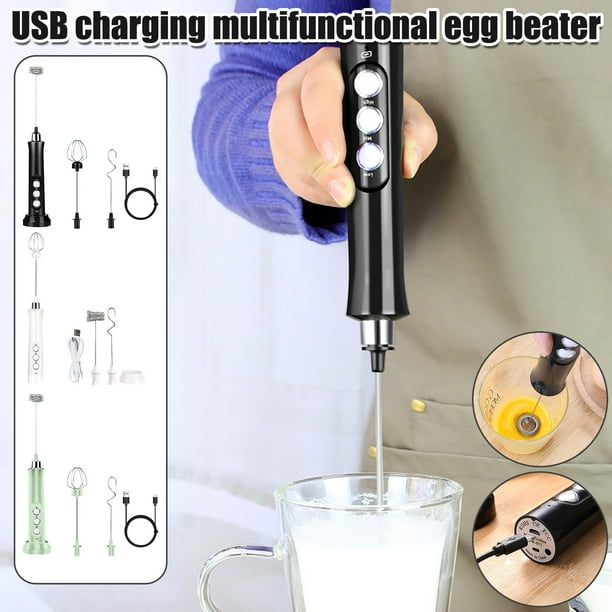Xihbxyly Espumador de Leche Portátil, Batidor Recargable Por Usb, Control de Tres Velocidades, Varilla Agitadora En Forma de U, Funcionamiento Silencioso, para Preparar Comida para Bebés, Capuchino S
