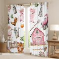 thumbnail image 2 of Feelyou Cartoon Farm Donkey Blackout Curtains Set of 2 (52x84 Each) for Child, Pink Rustic Cabin Window Curtains, Kawaii Bowknot Cow Pig Curtains and Drapes, Black Out Curtains Decor, 2 of 6