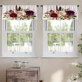 thumbnail image 2 of LALILO Kitchen Curtain Valance Beautiful Floral With Pink Rod Pocket Window Curtain 52"x 18" Set of 2, 2 of 5
