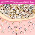 thumbnail image 3 of KAQ 600 pcs Rondelle Spacer Beads for Jewelry Making, 8mm Rhinestone Spacer Beads for Beaded Pens, Crystal Bead Spacers for Jewelry Making, Bracelets, 3 of 7