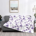 thumbnail image 2 of Honeii Orchids Flowers print throw blanket, crafted from cozy cotton flannel, offers versatile home decor as a bedding suitable for all seasons.-40"x30", 2 of 6