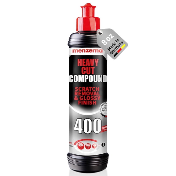 Heavy Cut Compound 400" Car Polish I Heavy Cut, Medium Cut & Finish I Buffing & Polishing Compound for Scratch Repair I for Scratches, Sirls & Holograms I High Abrasion, Silicone Free I 8oz