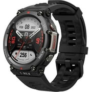 Amazfit T-Rex 2 Smart Watch: Dual-Band & 5 Satellite Positioning - 24-Day Battery Life - Ultra-Low Temperature Operation - Rugged Outdoor GPS Military Smartwatch - Real-time Navigation, Black