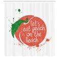 thumbnail image 3 of Ambesonne Peach Shower Curtain, Soft Fruit Quirky Words, 69"Wx84"L, Green Coral White, 3 of 3