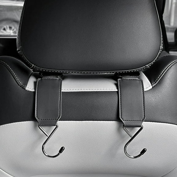 CxhicLuv Car Hook Auto Seatback Hanger Hidden Leather for Purses Bags Car Interior Supplies Space-Saving Hanging Drivers Commuters, Black