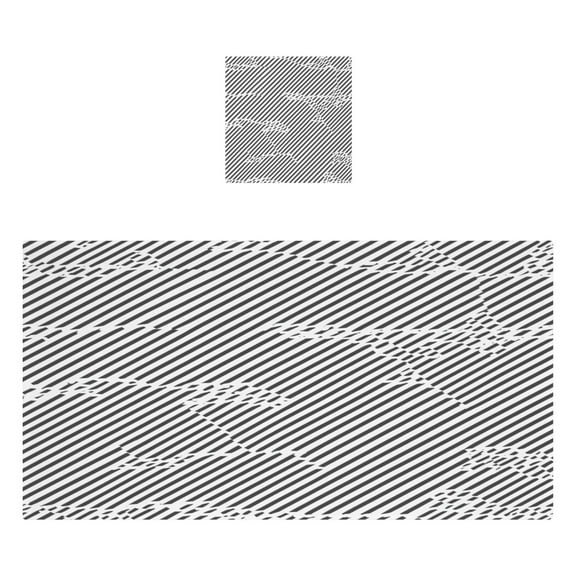 Black and White Stripe Design 2 Piece Cotton Bath and Face Towel Set Soft and Absorbent, for Beach Pool Bathroom