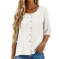 thumbnail image 7 of Awdenio Women's Tops, Tees & Blouses Embroidered Blouses 2026 Short Sleeve Lace Trim Crew Neck Trendy Casual Tops Pullover Shirts, 7 of 7
