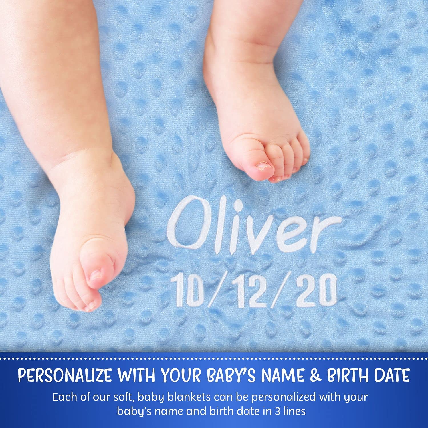 Personalized Passion Personalized Baby Blanket for Boy Swaddle