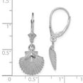 thumbnail image 7 of 14k White Gold & Textured Scallop Shell Leverback Earrings, 7 of 7