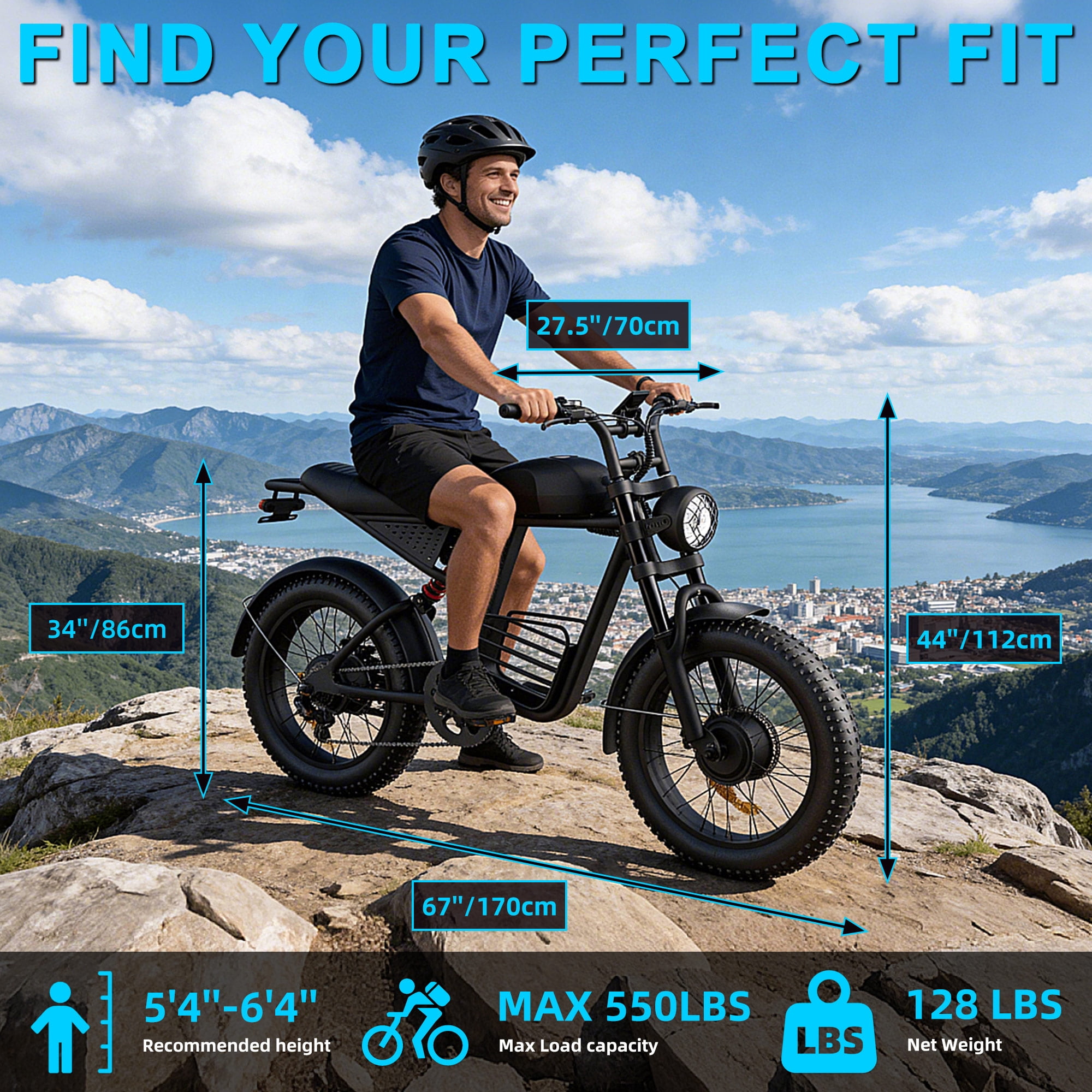 YUCHETX Electric Bike for Adults,3000W Peak Dual Motor, 35MPH Top Speed, Max 60-Mile Pedal Assist for City, 48V 35AH Battery,20"×4.0" Fat Tires,UL 2849,Fit for 18+