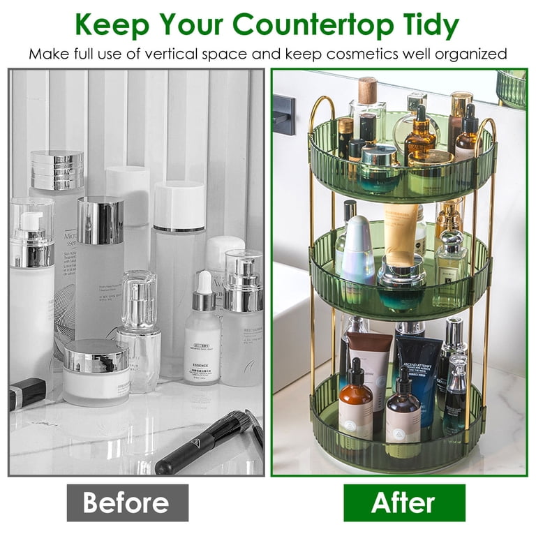 Moclever 360° Rotating Makeup Organizer 3 Tier Cosmetic 