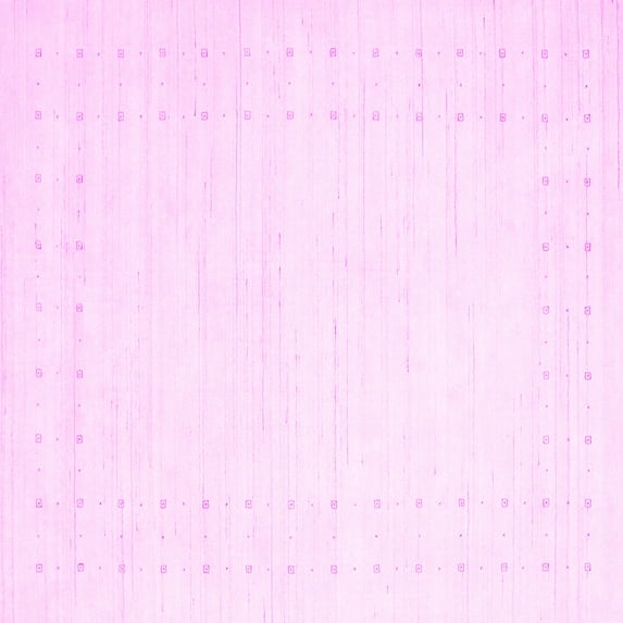 Ahgly Company Indoor Square Solid Pink Modern Area Rugs, 7' Square