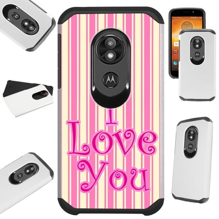 Forged Stripe - For Motorola Moto G6 Play | Moto G6 Forge Case Hybrid TPU Fusion Phone Cover (I Love You Stripe)