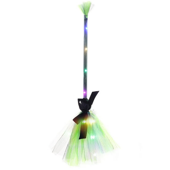 Sunshinehomely Halloween Witch Broom with Led Light, Halloween Witch Broom Fall Decor, Halloween Broomstick, halloween Dancing Broom, Halloween Decoration Witches Broom for Kids Adult