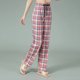 thumbnail image 1 of Pantalones de dormir a cuadros de algodón puro para mujer, ropa de dormir femenina, pijama de talla grande, pantalones para el hogar, 1 of 4