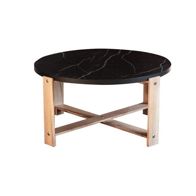 Mesa de Centro Goresa Modelo Ronda Tablero de Madera de 16 mm con Melamina Marmoleda