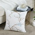 thumbnail image 7 of Home Soft Things Embroidery Canvas Throw Pillow Cover Pillow Case 2 Piece Set - Cherry Blossom - Light Blue - 20" x 20", 7 of 7
