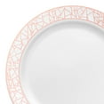 thumbnail image 2 of Smarty 7.5" White Rose Gold Silver Mosaic Round Plastic Salad Plates 120ct, 2 of 7