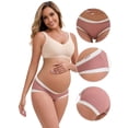 thumbnail image 3 of DARING DIVA Ice Silk Maternity Panties Under the Bump Briefs L 1 Light Brown 1 Brown, 3 of 6