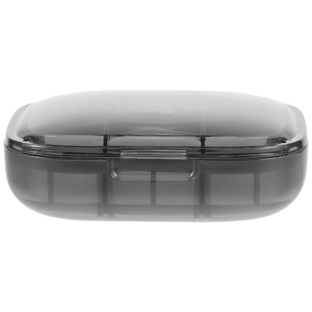 unbranded Estuche Organizador Portátil Negro Para Almacenamiento Diario De Pastillas Cómodo Y Liviano