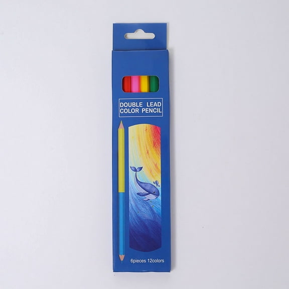 LanSuare 6 Double-Color Lead Pencils, Artist Drawing & Sketching Set, Blending Techniques, for Sketching, Shading, Coloring, Art Projects, Craftin
