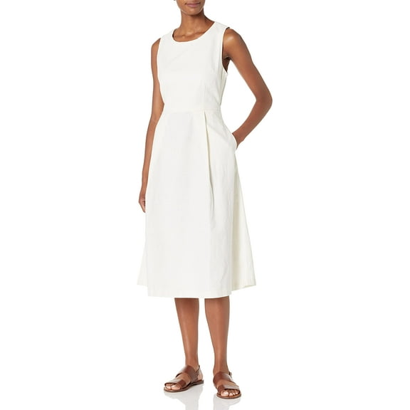 AG Adriano Goldschmied Women's Libby Dress, White Linen, X-Small