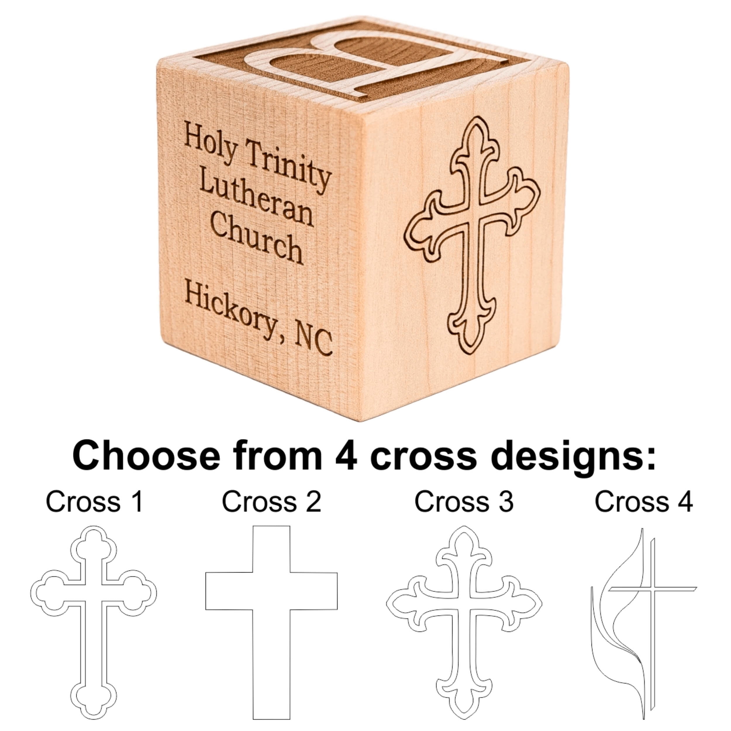 Palmetto Wood Shop Personalized Baby Baptism, Dedication, Christening Gift, Solid Wood Block