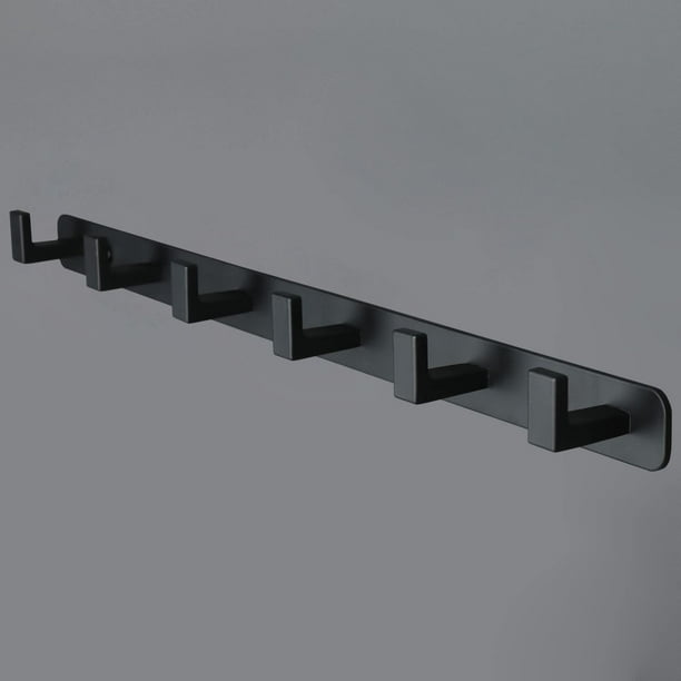 Perchero Vanloory de acero inoxidable resistente con 6 ganchos, negro