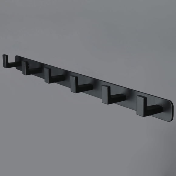 Perchero Vanloory de acero inoxidable resistente con 6 ganchos, negro
