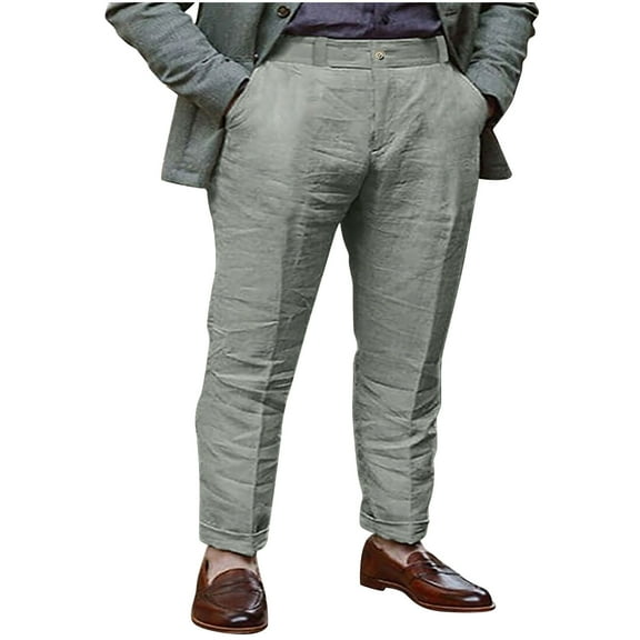 Men's Casual Pants Summer Natural Pocket Beach Breathable Sports Shorts Pants Pantalones Para Hombre Gray S