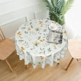 thumbnail image 2 of Spring Leaf Floral Tablecloth 60 Inch Round Rustic Watercolor Leaves Tablecloths Waterproof Fabric Farmhouse Table Cloth Decorative for Picnic Party Holiday Home, 2 of 6