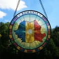 thumbnail image 2 of Romania Travel Decor Suncatcher Stained Glass Window Hanging, Gift for Traveller, Collection of Country Travel Souvenirs for Family and Friends, Romania Map and Flag Décor, 2 of 6