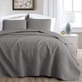 thumbnail image 2 of Chezmoi Collection Austin 3-Piece Oversized Bedspread Coverlet Set, Lightweight Reversible Bedding Cover for All Season, Gray, King, 2 of 9