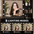 thumbnail image 2 of Large Makeup Vanity Desk with 10-Bulb Lighted Mirror, 3 Color Lighting Modes, Built-in Outlets, 5 Drawers and Soft Cushioned Stool, Bedroom Dressing Table, Black, 2 of 6