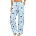 thumbnail image 2 of FLYCURVY Plus Size Women Pajama Pants Soft Long Sleep Lounge Pants Drawstring Star Floral Printed with Pocket L-5XL, 2 of 6