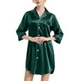 thumbnail image 6 of hotojiny Nightgowns for Women V Neck Button Down Sleepshirt Short Sleeve Casual Nightshirt Pajama Dress with Pocket, 6 of 6