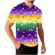 thumbnail image 2 of Ceisia Men's Purple Green Yellow Stripe T-shirt Loose Fit Short Sleeve Round Neck Mardi Gras Festival Tee Tops Purple M Gifts, 2 of 5