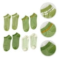 thumbnail image 4 of 4 Pairs Spring Summer Women Socks Leisure Short Tube Ship Socks (White Green), 4 of 9