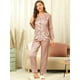 thumbnail image 3 of Conjuntos de pijama para mujer Ropa de dormir de manga larga con botones Traje de noche suave para mujer Conjuntos de salón Pj champán S, 3 of 6