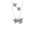 thumbnail image 2 of Delight Jewelry Stainless Steel Texas - Silver tone Guardian Angel Charm Necklace and Stud Earrings, 2 of 4