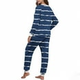 thumbnail image 4 of FAHXNVB Fleece Pajama Sets for Womens 2 Piece Soft Warm Fluffy Fuzzy Pajama Set Cute Striped Long Sleeve Cozy Winter Pj Outfits with Pockets, 4 of 6