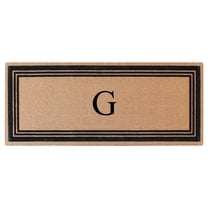 A1HC Natural Coir Flock Monogrammed Door Mat for Front Door, 30x60, Anti-Shed Treated Durable Doormat Outdoor Entrance, Heavy Duty, Thin Profile, Easy to Clean, Long Lasting, Front Door Entry Doormat