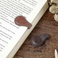 thumbnail image 3 of 26-27 Set of 2 Magnetic Leather Bookmarks Leather Book Page Holder Retro Reading Accessories Handmade (Dark Brown + Light Brown), 3 of 5
